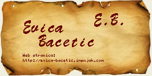 Evica Bacetić vizit kartica